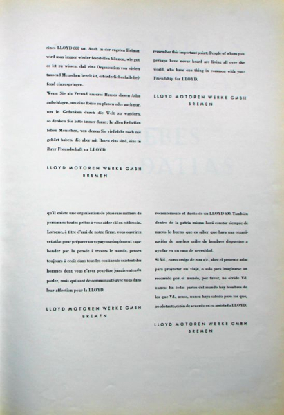 Wagner "Lloyd Columbus Weltatlas" Lloyd Motorenwerke Anniversary Edition 1956 (7222)